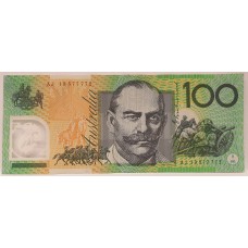 AUSTRALIA 2013 . ONE HUNDRED 100 DOLLAR BANKNOTE . STEVENS/PARKINSON . SEVEN'S REPEATER 7777